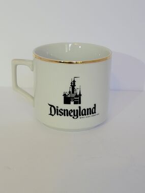 Disney White and Gold Rim Ceramic Mug